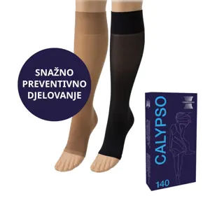 Dokoljenke Calypso 140 den, otvoreni prsti, Compressana 