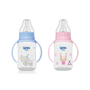 Wee Baby bočica za hranjenje s ručkama, plastična, 150 ml