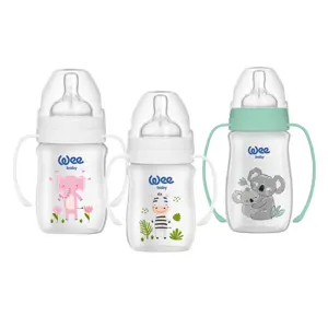 Wee Baby Safari antikolik bočica širokog grla s ručkama, plastična, 150/250 ml 